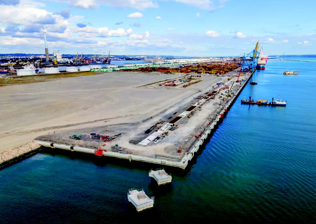 Vue aérienne du chantier Port 2000 Le Havre