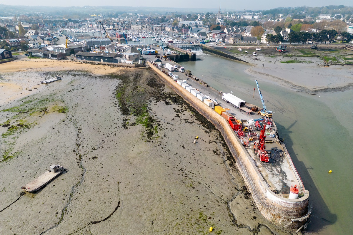 Vue aérienne du chantier Port 2000 Le Havre