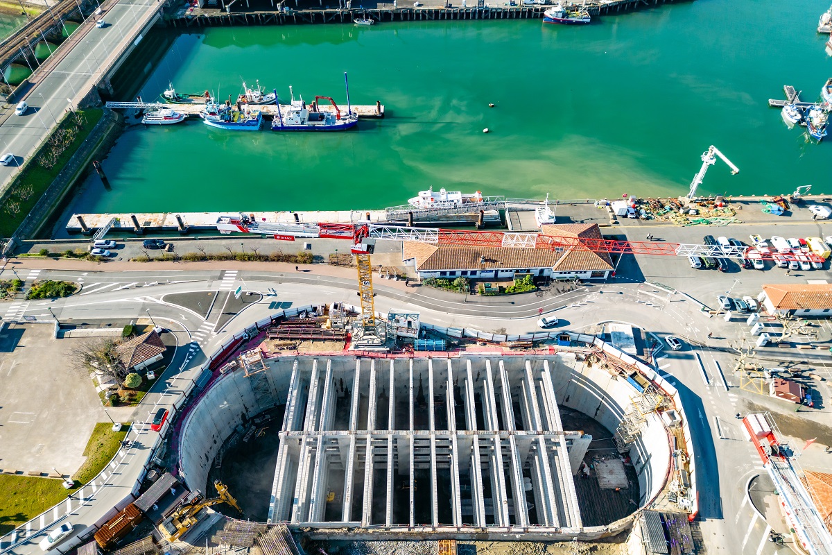 Vue aérienne du chantier Port 2000 Le Havre